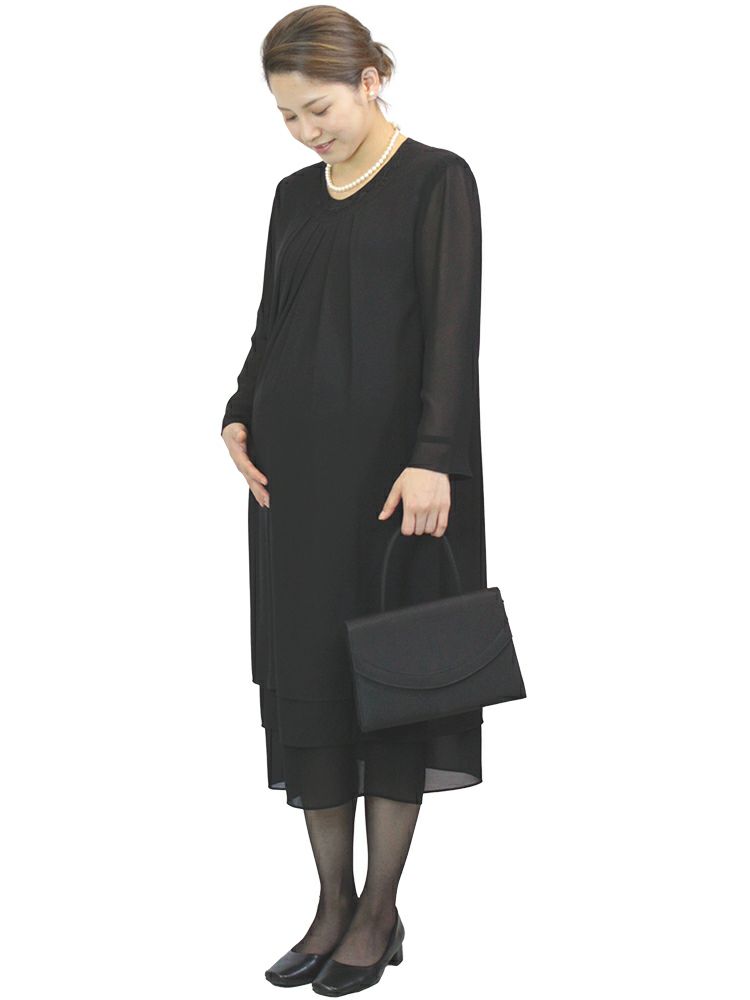 ゆったりウエスト設計で臨月まで使える かわいいティアードスカートのマタニティ礼服 妊婦対応ワンピースのみ ブラックフォーマル レンタル 礼服 喪服 葬式 葬儀 法事 F フォーマルレンタル Net ゆったりウエスト設計で臨月まで使える かわいいティアードスカートのマタニティ礼服 妊婦対応ワンピースのみ ブラックフォーマル レンタル 礼服 喪服 葬式 葬儀 法事 F フォーマルレンタル Net